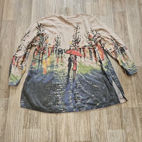 Shana Wearable Art Sweater Women L Wool Blend Man Woman Print City Glam Eclectic - Picture 9 of 9